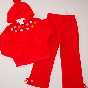 NWT Gymboree 3 3T red fleece Jacket and Pants set Cozy Cutie
